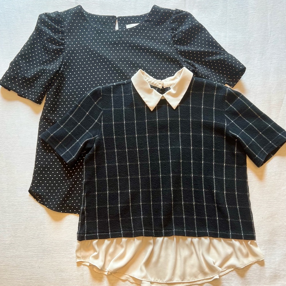 2 LOFT Black And White Tops! Great Condition, Size M